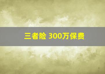 三者险 300万保费